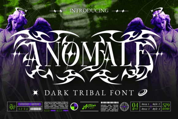 Anomale Typeface: A Fusion of Darkness, Tribal Art, and Gothic Energy