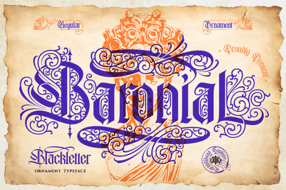 Baronial Font: A Bold Choice for Historical and Luxurious Design Projects