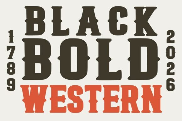 Black Bold Western: A Rugged Vintage Font for Modern Design Needs