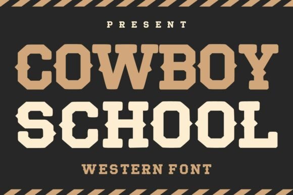 Cowboy School: A Bold Western Font for Authentic and Modern Design Projects
