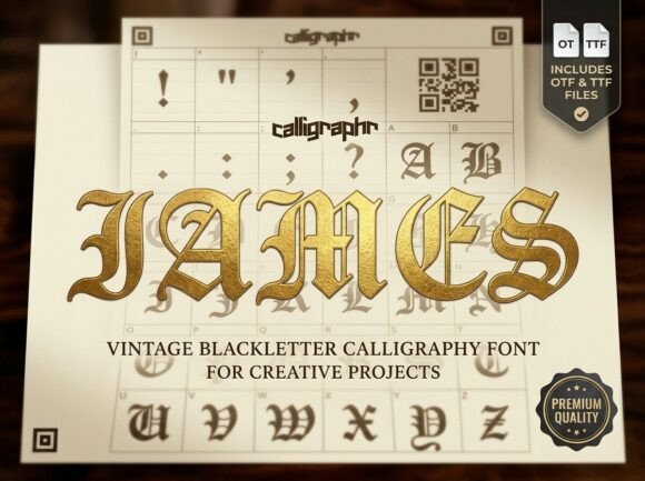James: A Vintage Blackletter Font for Timeless Authority and Strategic Impact
