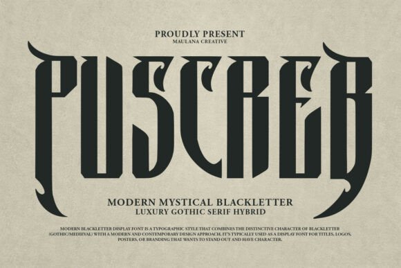 Puscreb: A Modern Interpretation of Gothic Elegance in Typography